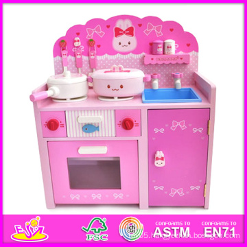 2014 New Wooden Kitchen Toy for Kids, Popular Role Play Wooden Kitchen Set for Children, Hot Sale Wooden Kitchen for Baby W10c057